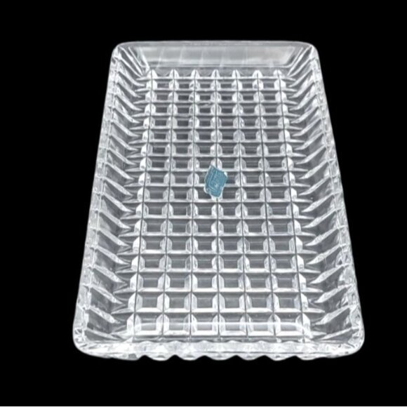 Vintage Violetta Handcut Clear Lead Crystal Vanity Tray Poland Art Deco - Picture 2 of 6